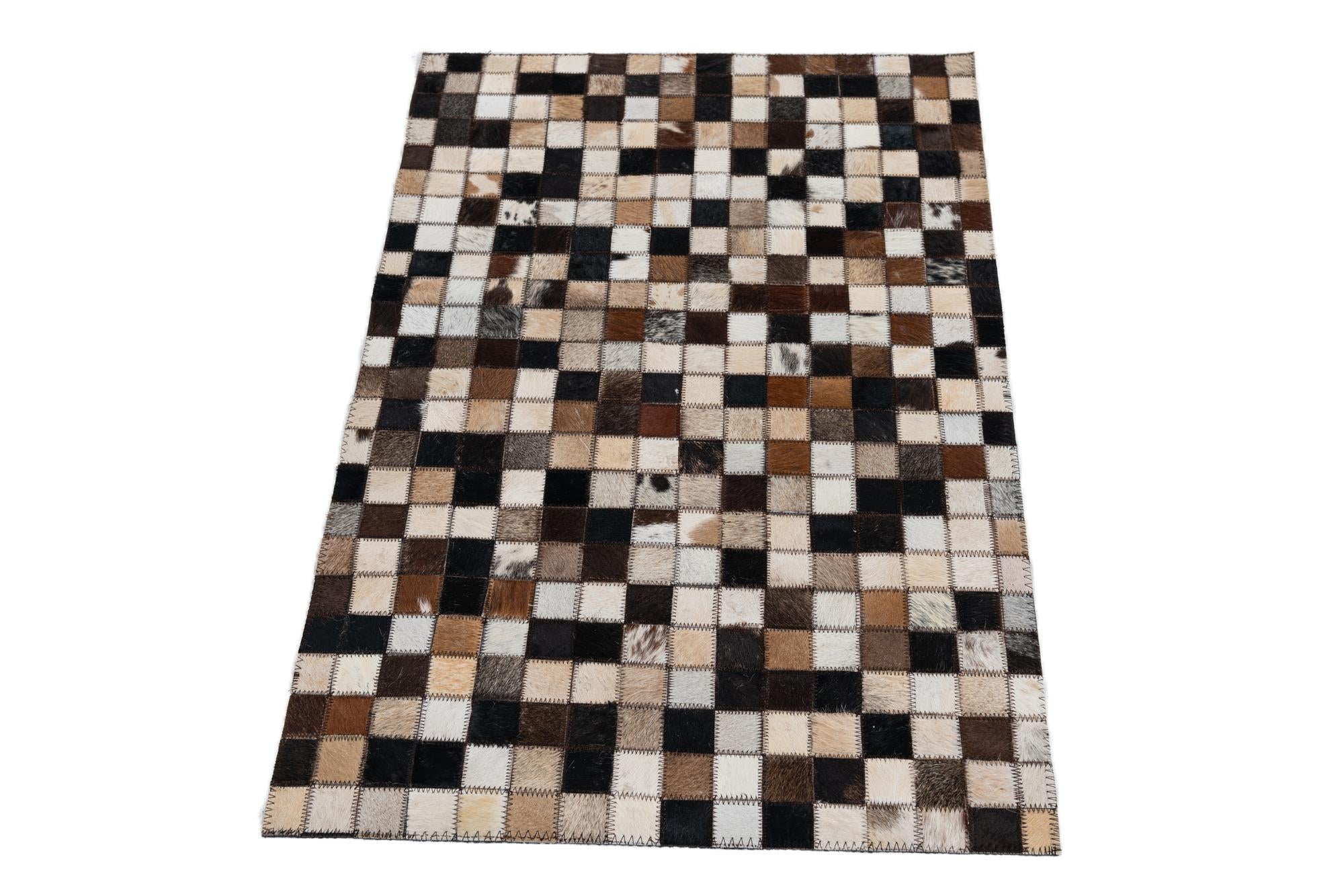 2' x 3' Cowhide Leather Rug