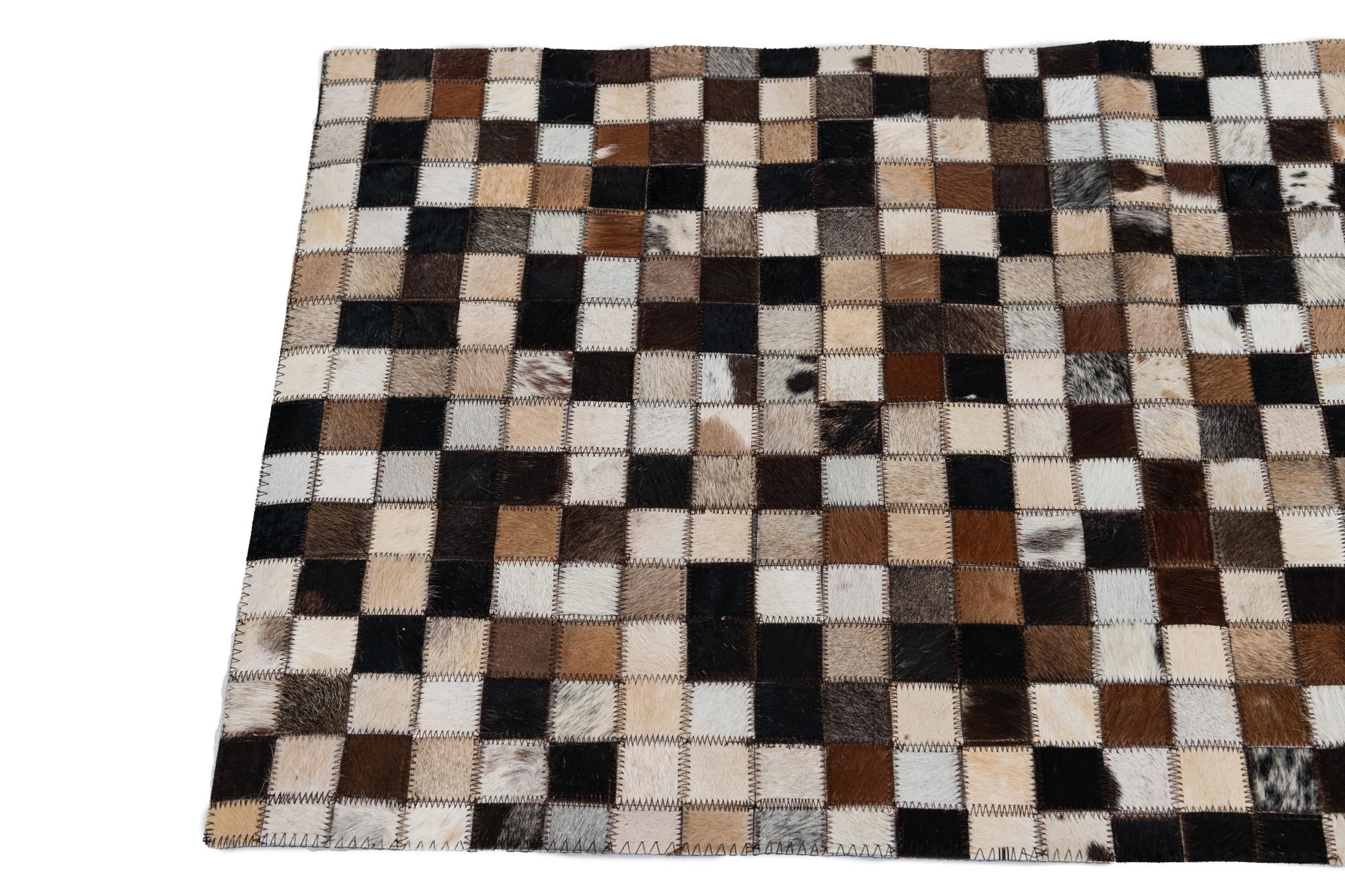 2' x 3' Cowhide Leather Rug