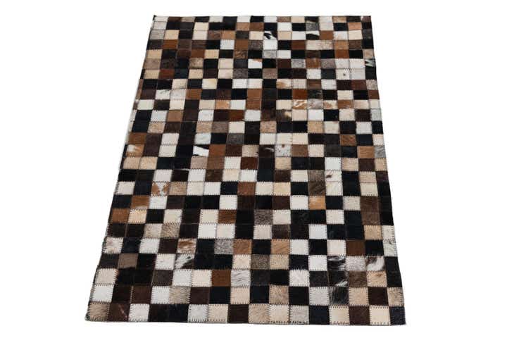 2' x 3' 1 Cowhide Leather Rug