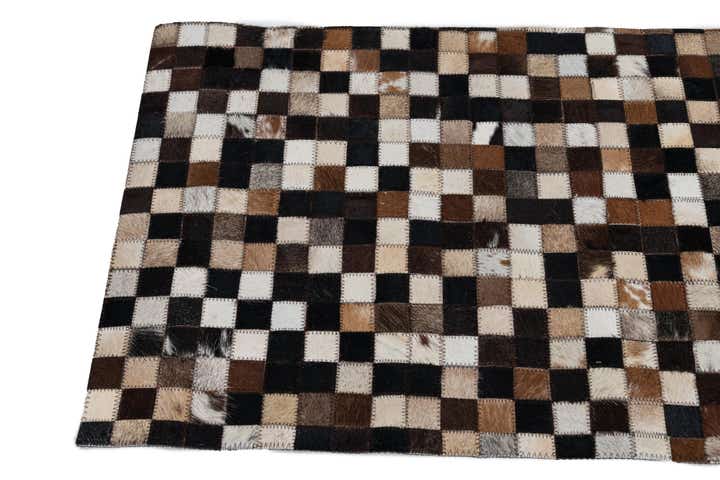 2' x 3' 1 Cowhide Leather Rug