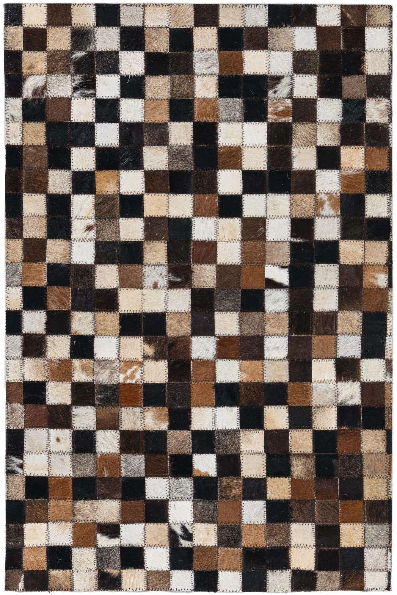 2' x 3' 1 Cowhide Leather Rug