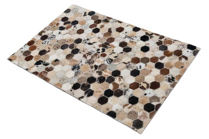 2' x 3' 1 Cowhide Leather Rug