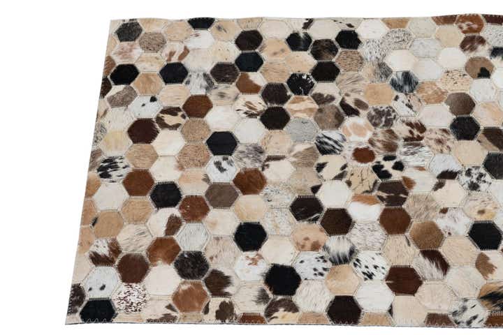 2' x 3' 1 Cowhide Leather Rug