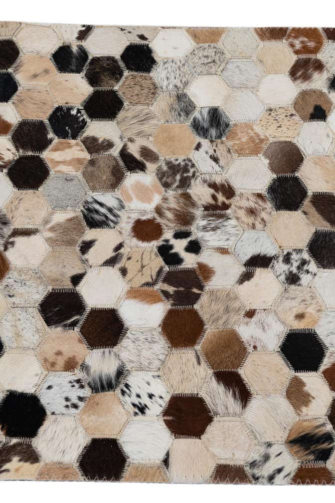 2' x 3' 1 Cowhide Leather Rug