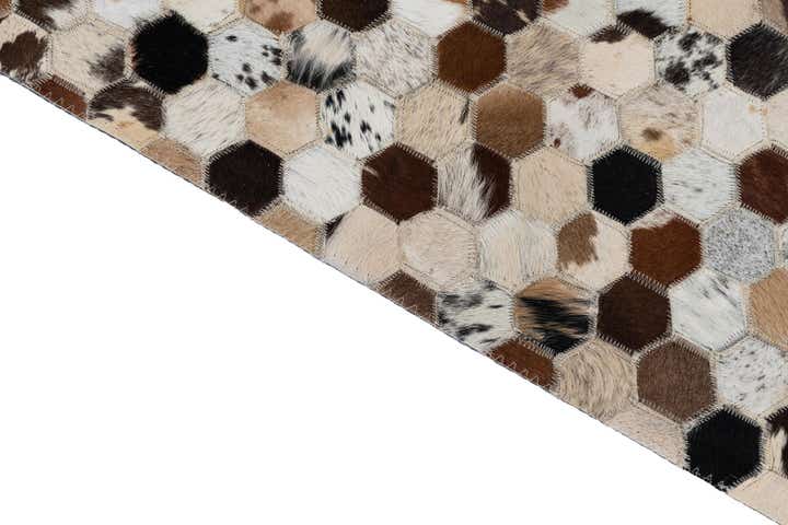 2' x 3' 1 Cowhide Leather Rug