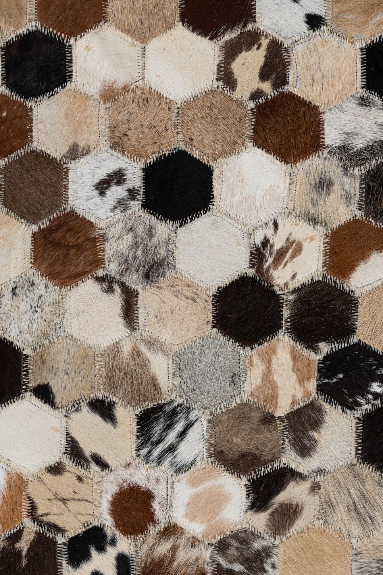 2' x 3' 1 Cowhide Leather Rug