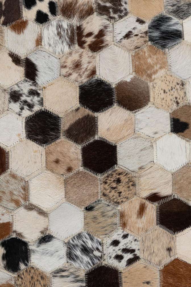 2' x 3' 1 Cowhide Leather Rug