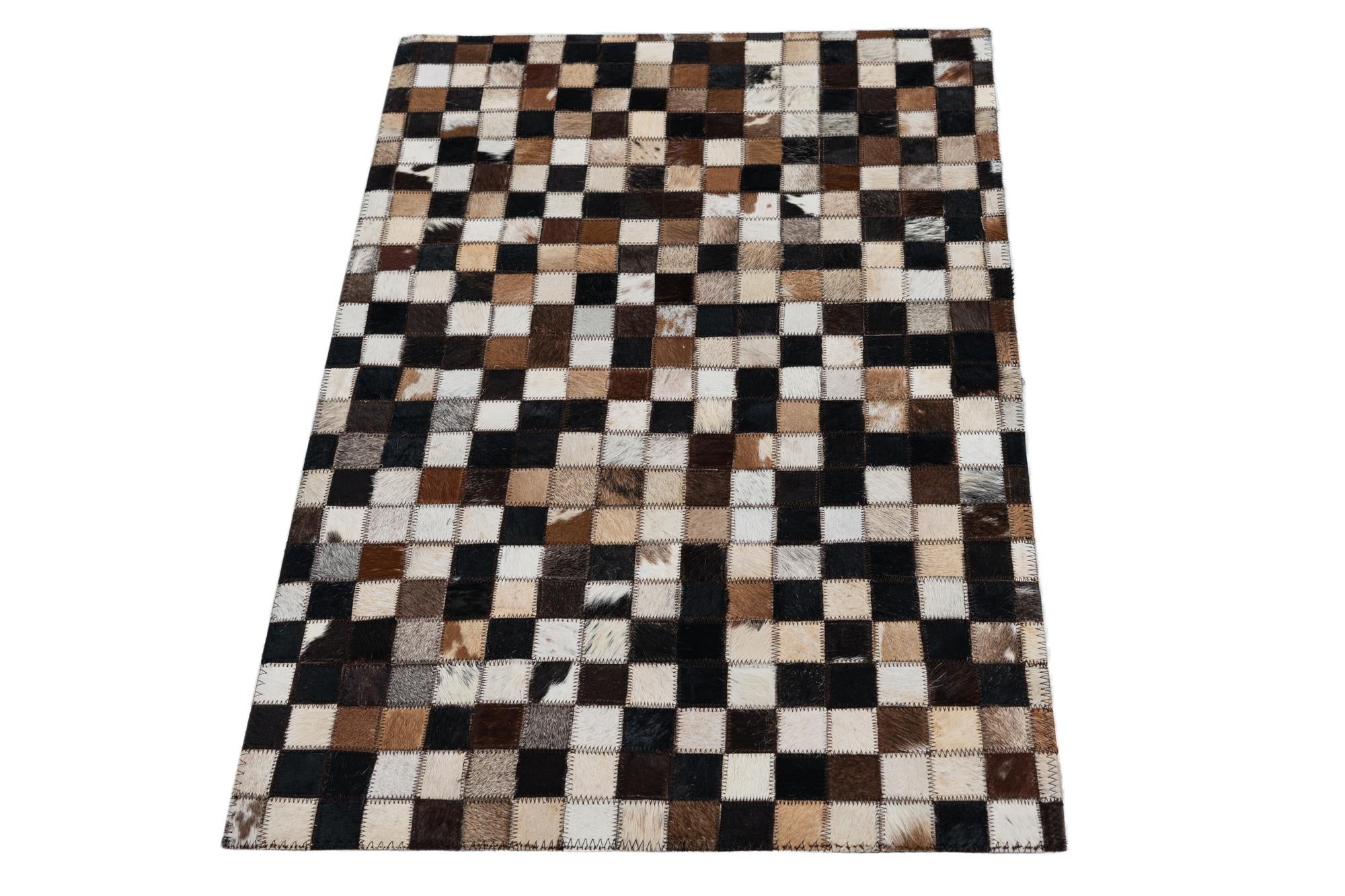 2' x 3' Cowhide Leather Rug