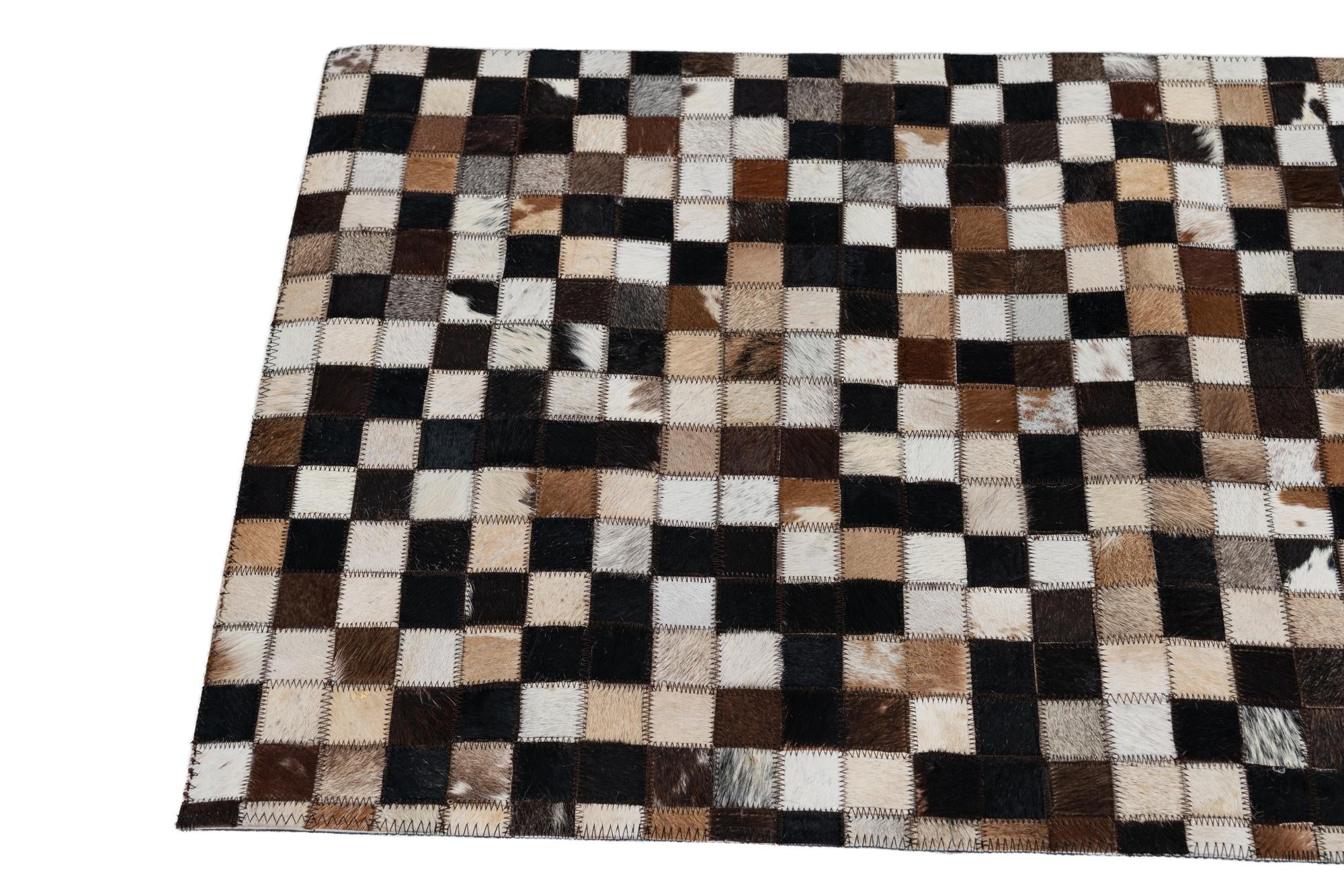 2' x 3' Cowhide Leather Rug