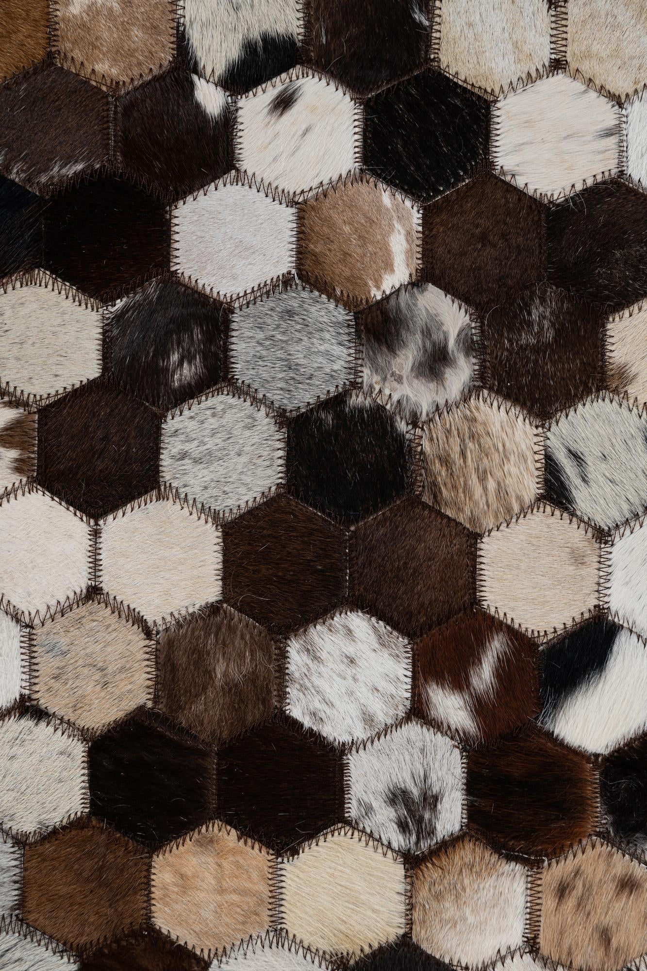 2' x 3' 1 Cowhide Leather Rug
