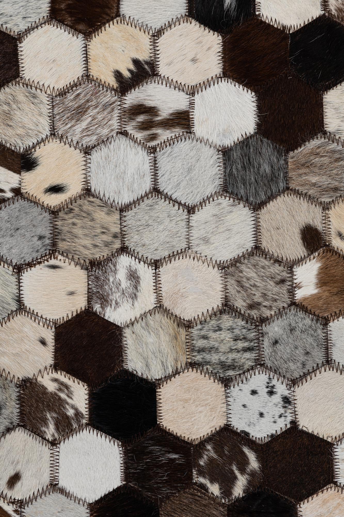 2' x 3' 1 Cowhide Leather Rug