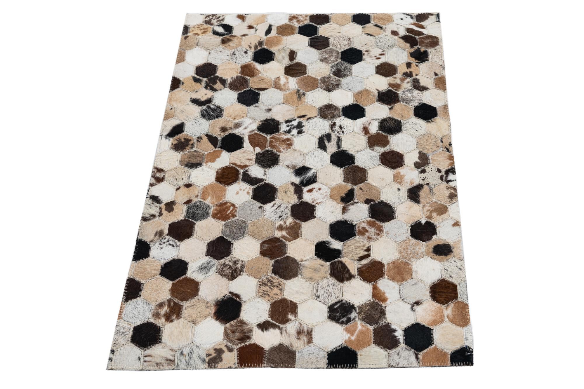 2' x 3' Cowhide Leather Rug