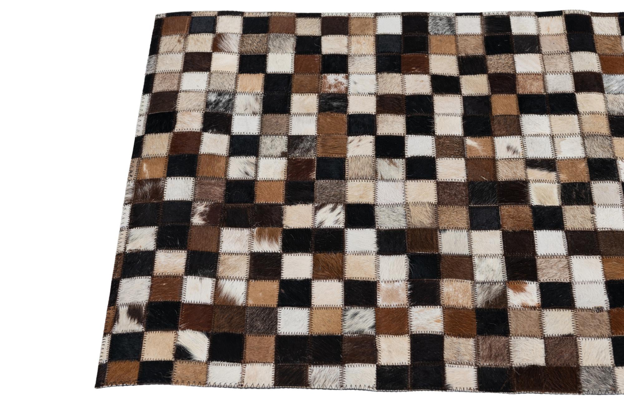 2' x 3' Cowhide Leather Rug
