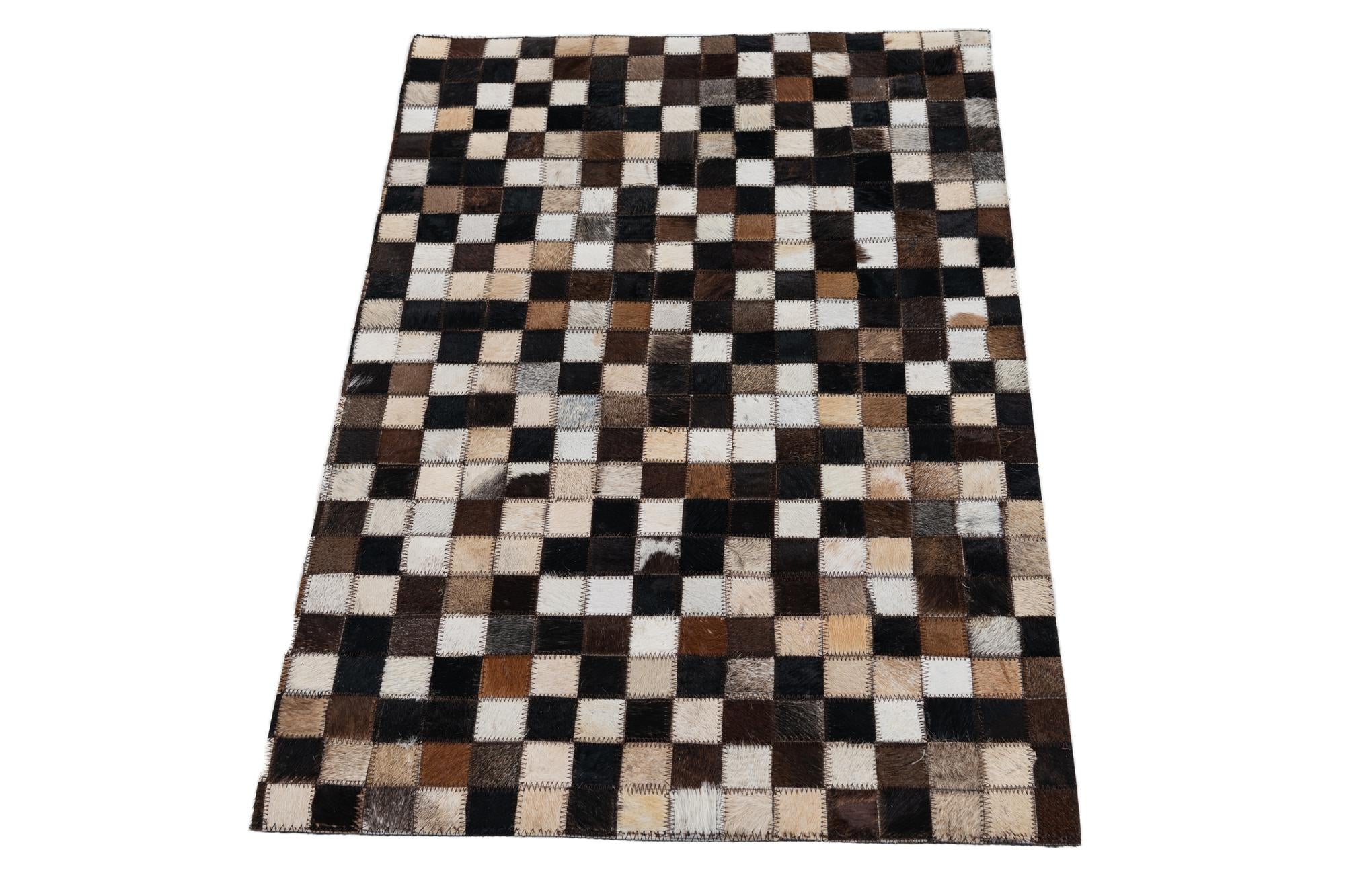 2' x 3' Cowhide Leather Rug