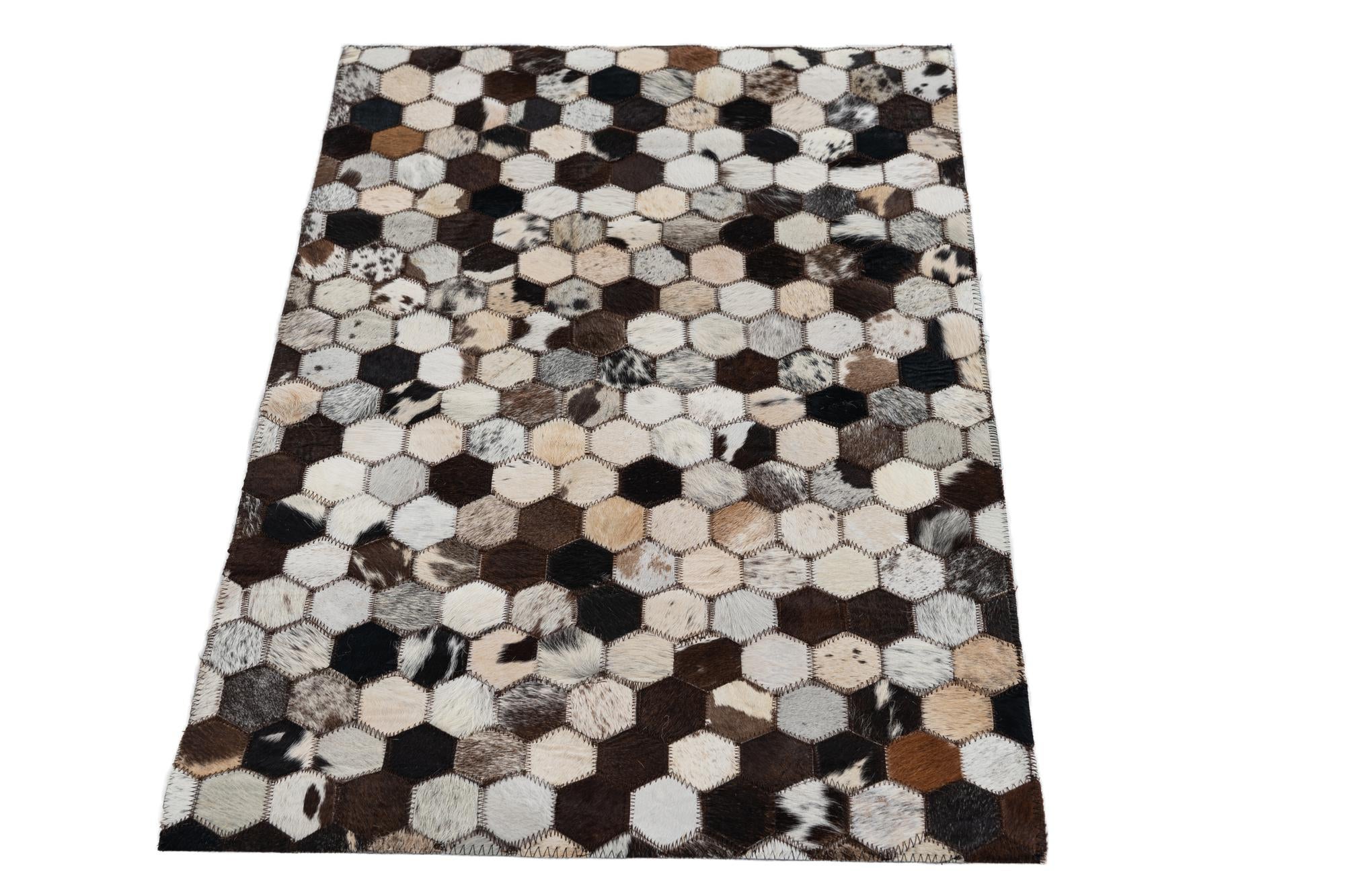 2' x 3' Cowhide Leather Rug