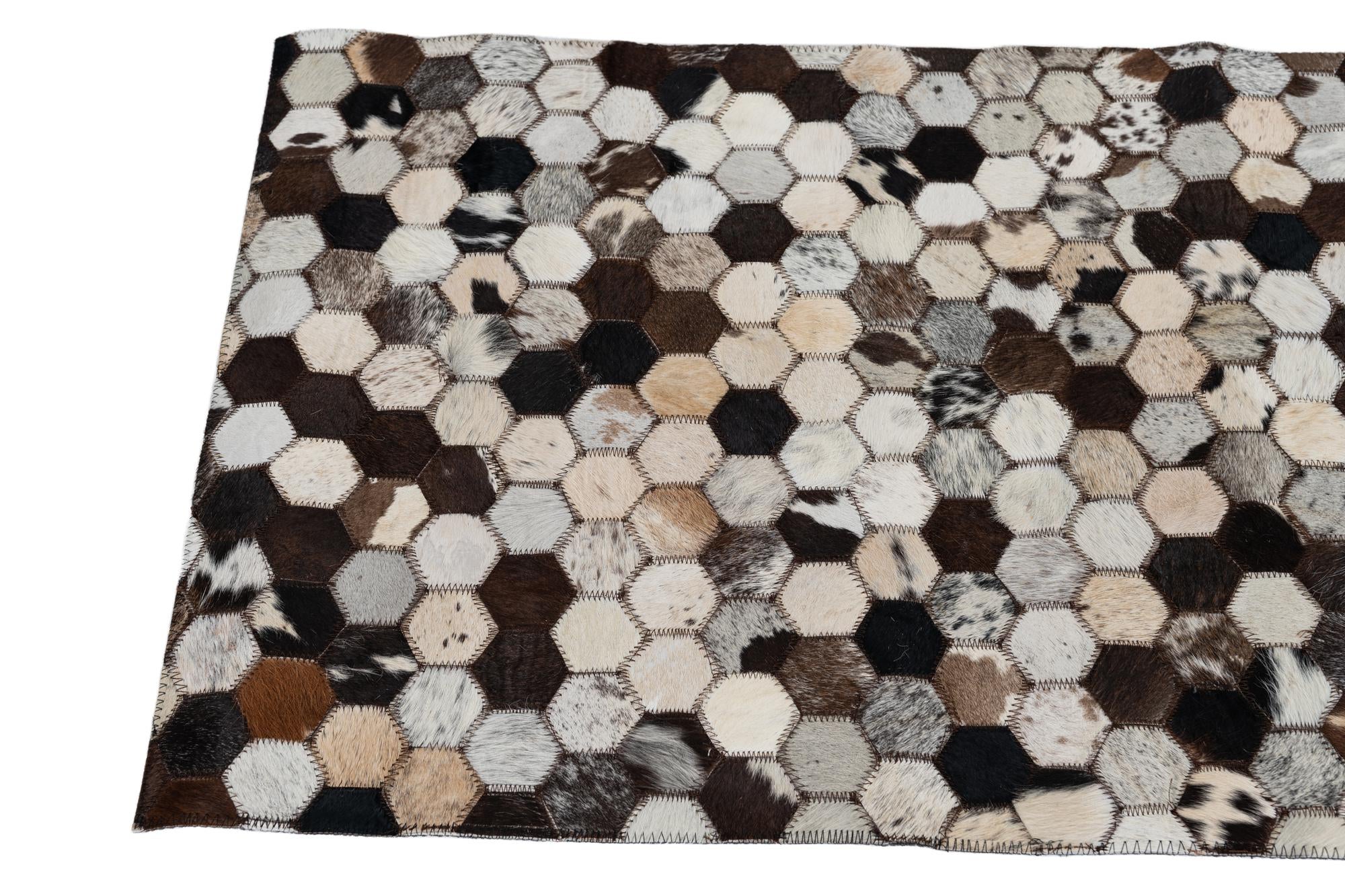 2' x 3' Cowhide Leather Rug