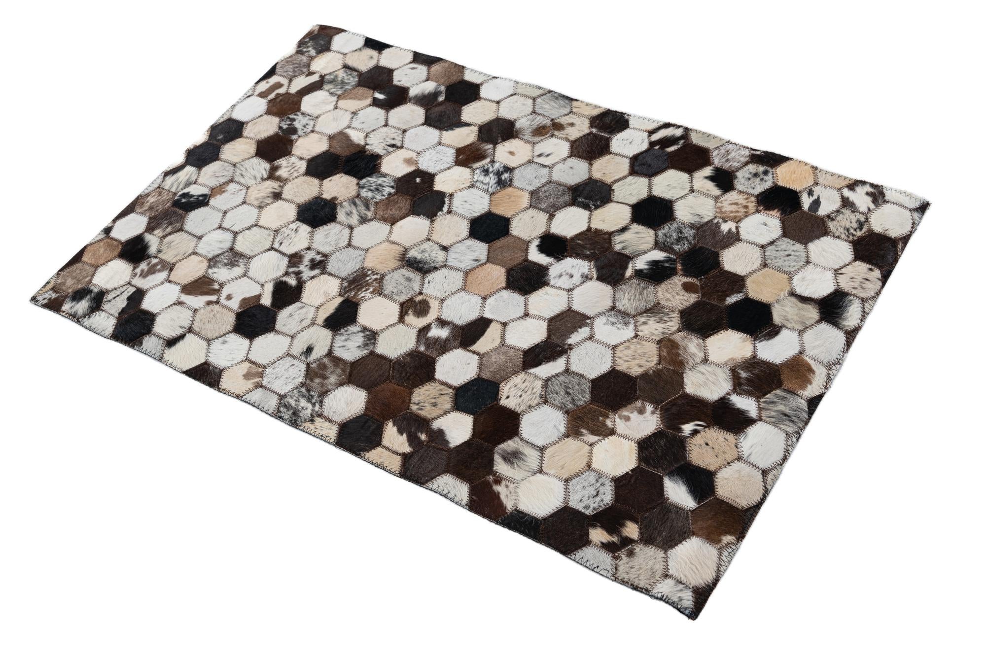 2' x 3' Cowhide Leather Rug