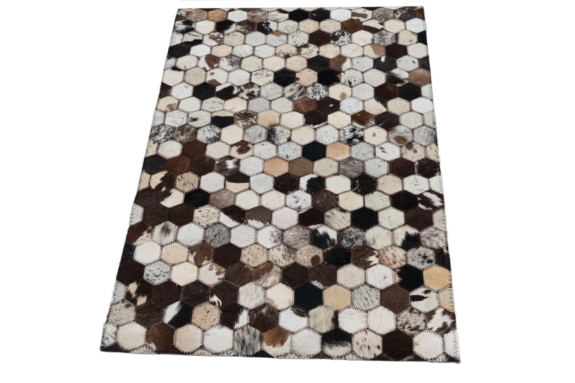 2' x 3' Cowhide Leather Rug