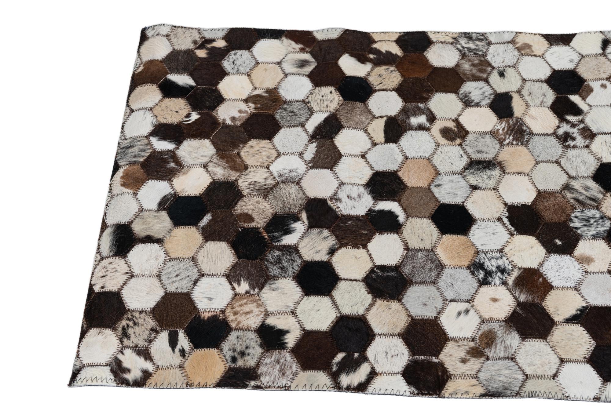 2' x 3' Cowhide Leather Rug