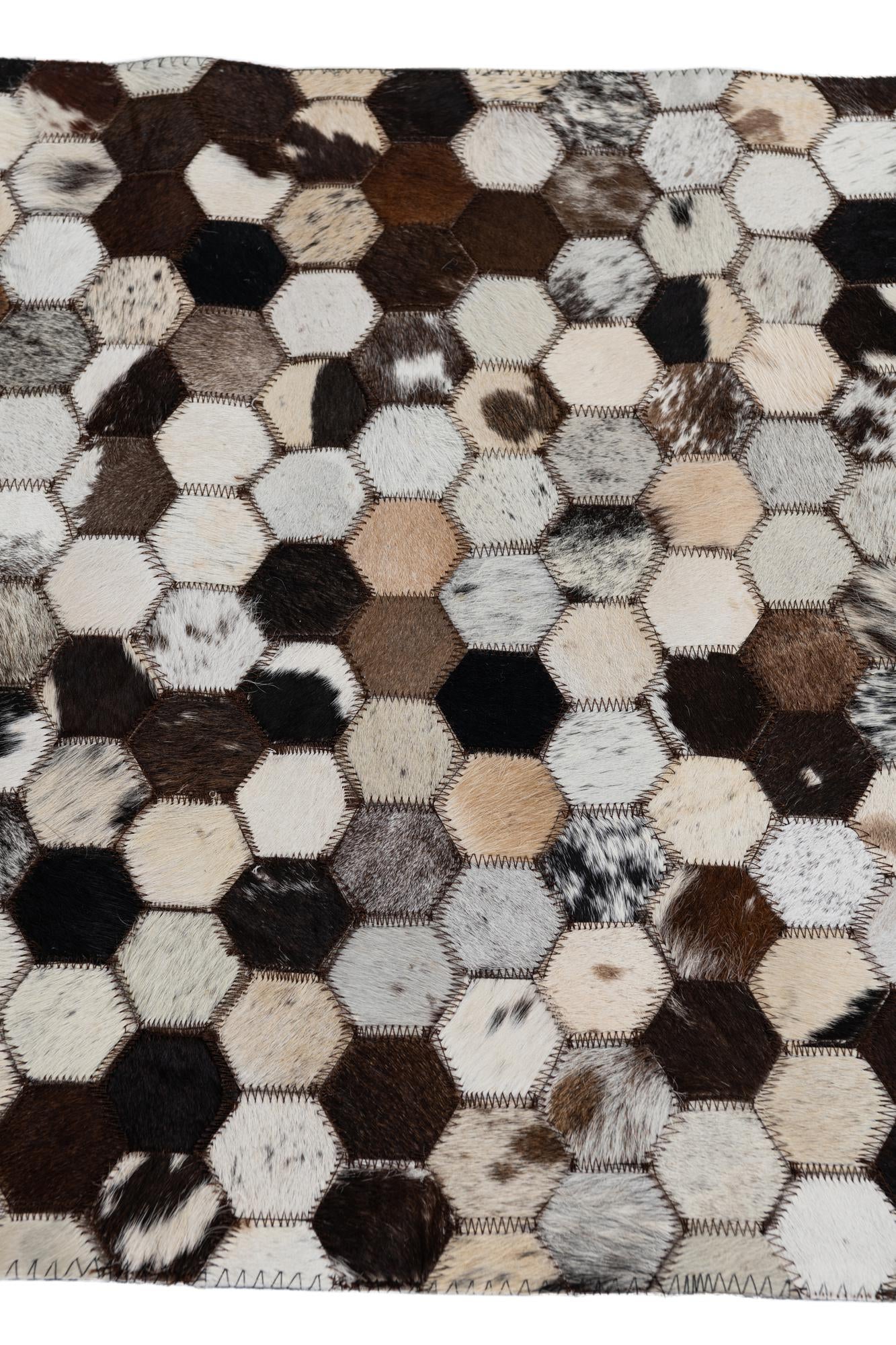 2' x 3' Cowhide Leather Rug