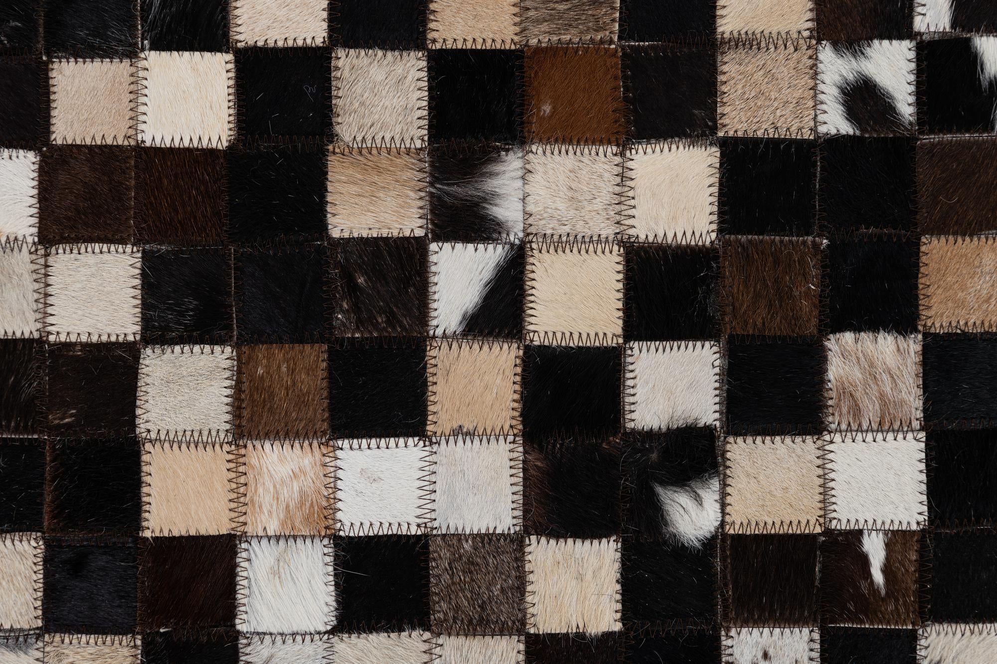 2' 1 x 3' Cowhide Leather Rug