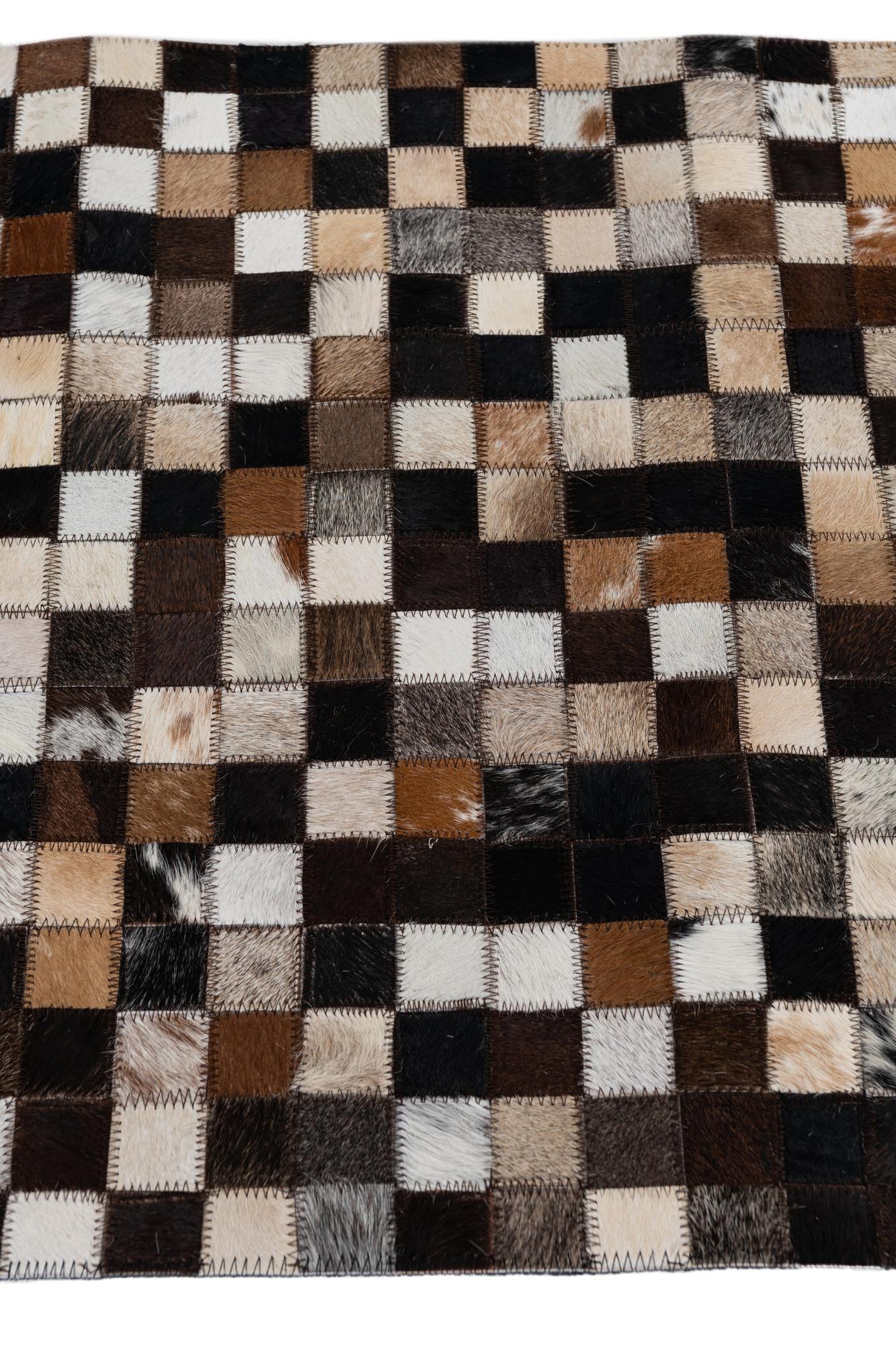2' 1 x 3' Cowhide Leather Rug