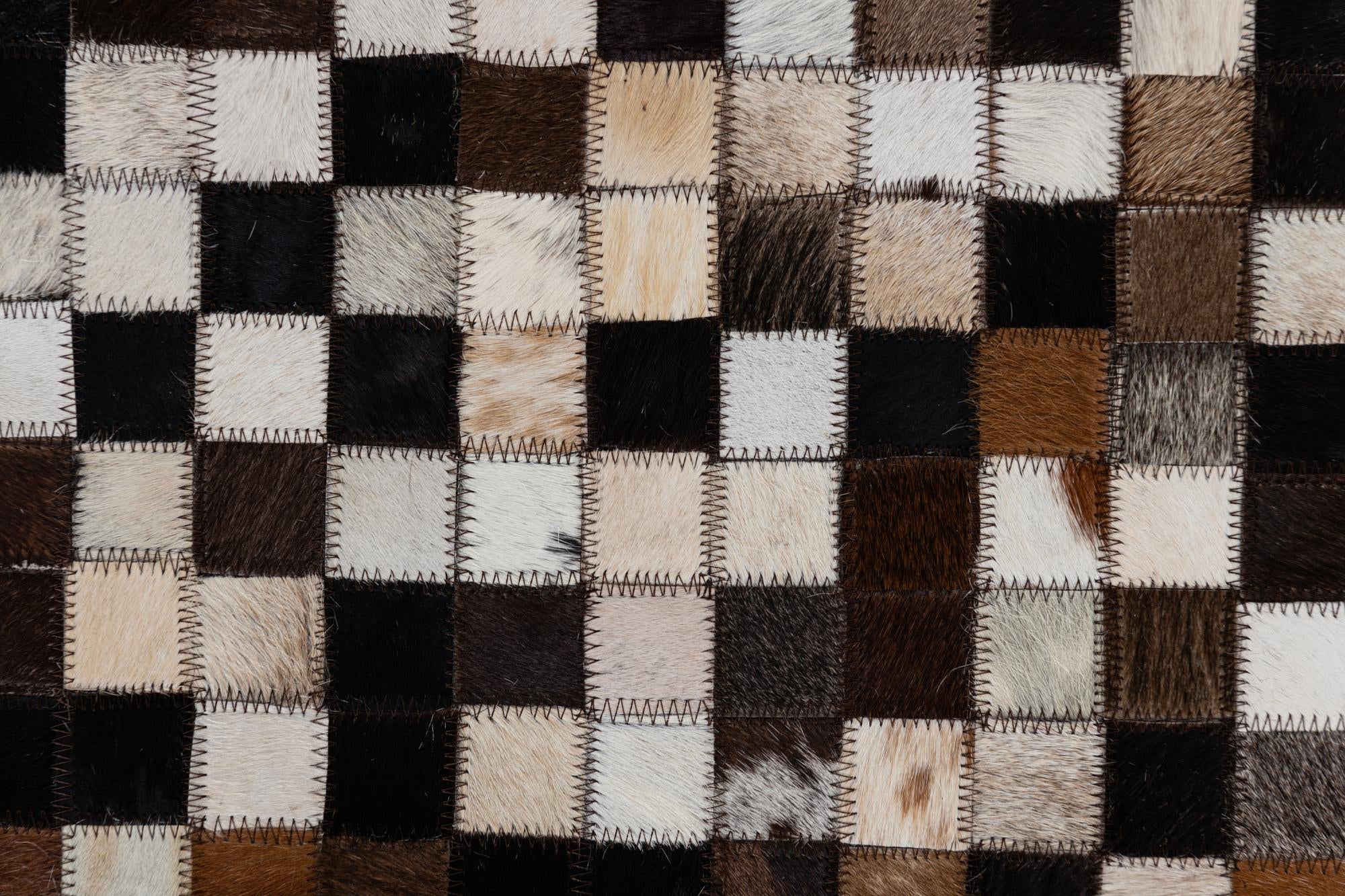 2' 1 x 3' Cowhide Leather Rug