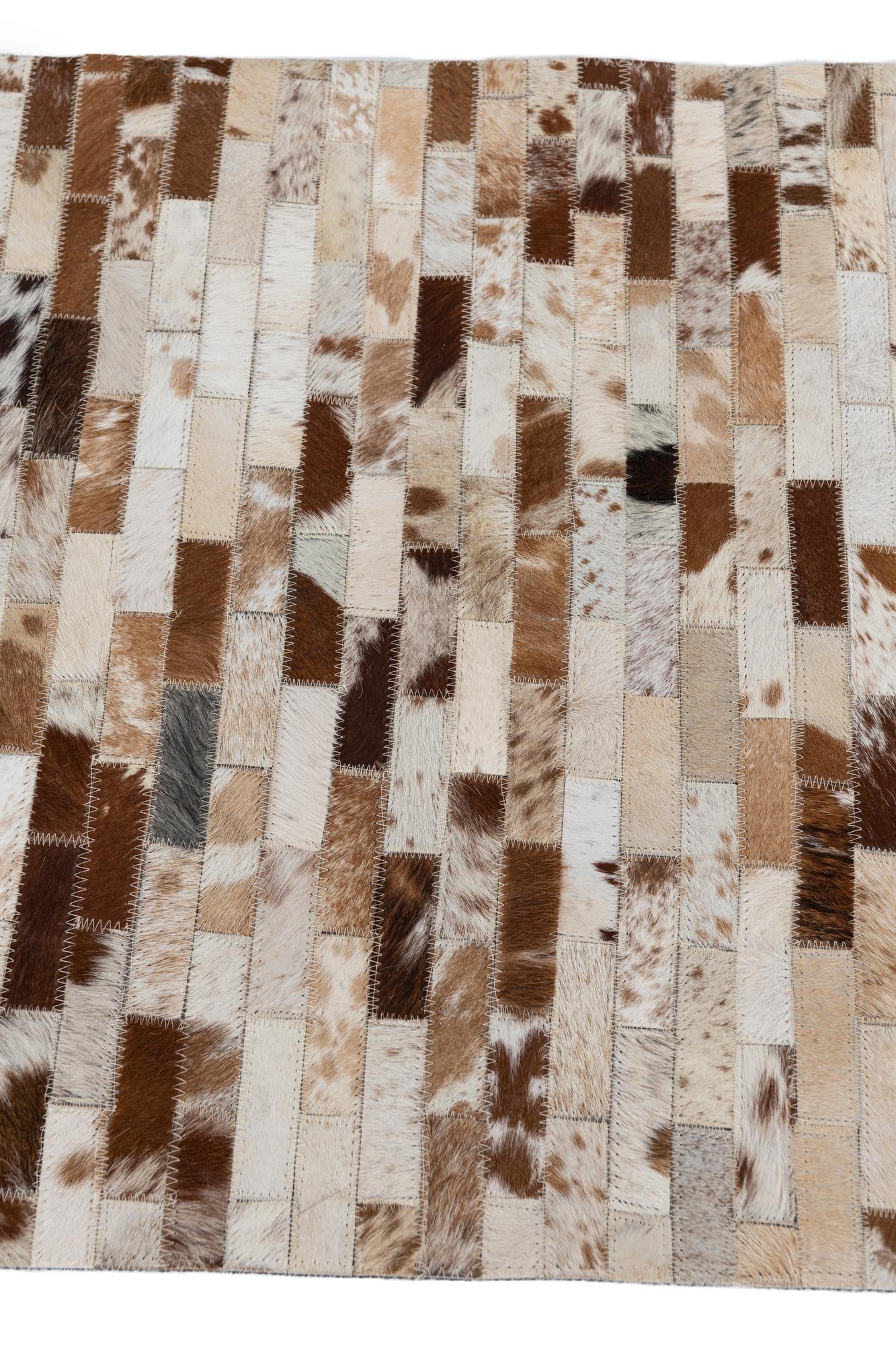 2' 1 x 3' Cowhide Leather Rug