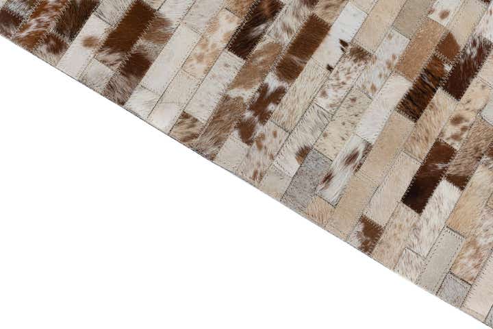 2' 1 x 3' Cowhide Leather Rug