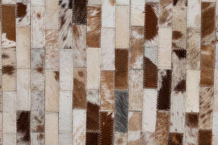 2' 1 x 3' Cowhide Leather Rug