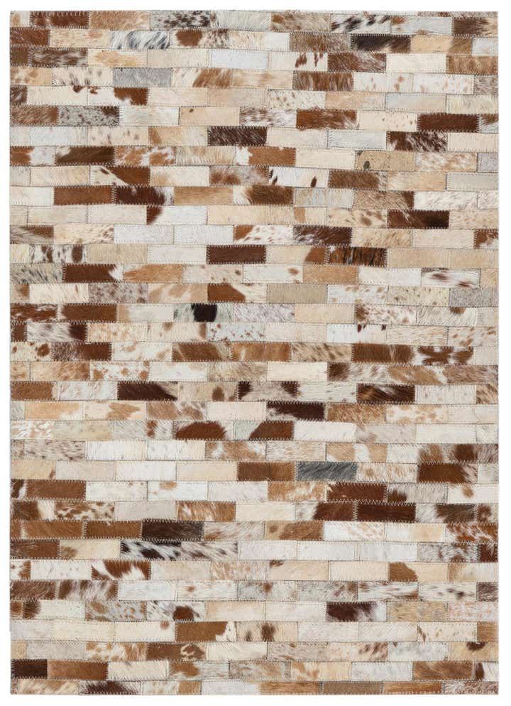 2' 1 x 3' Cowhide Leather Rug