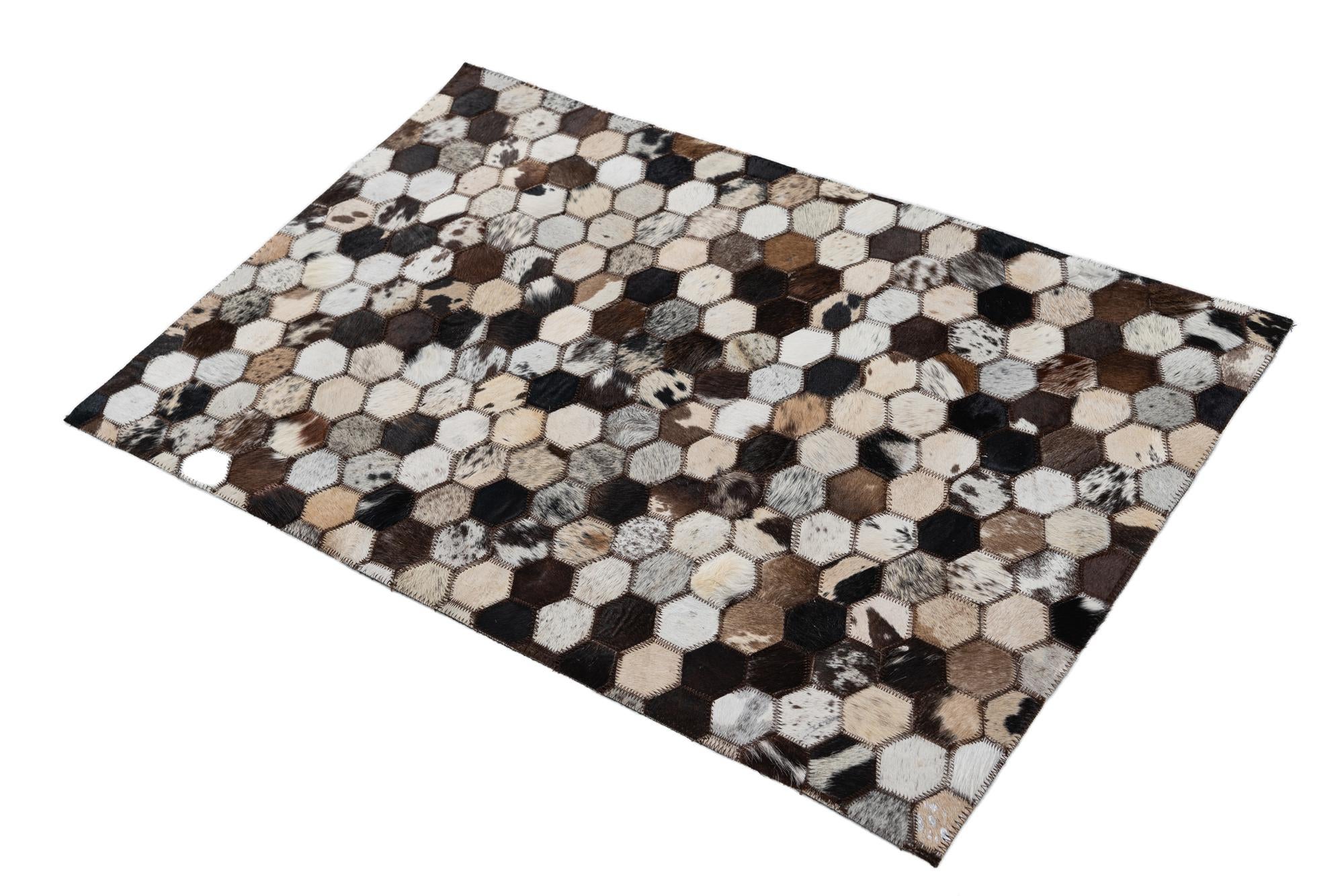 2' x 3' Cowhide Leather Rug