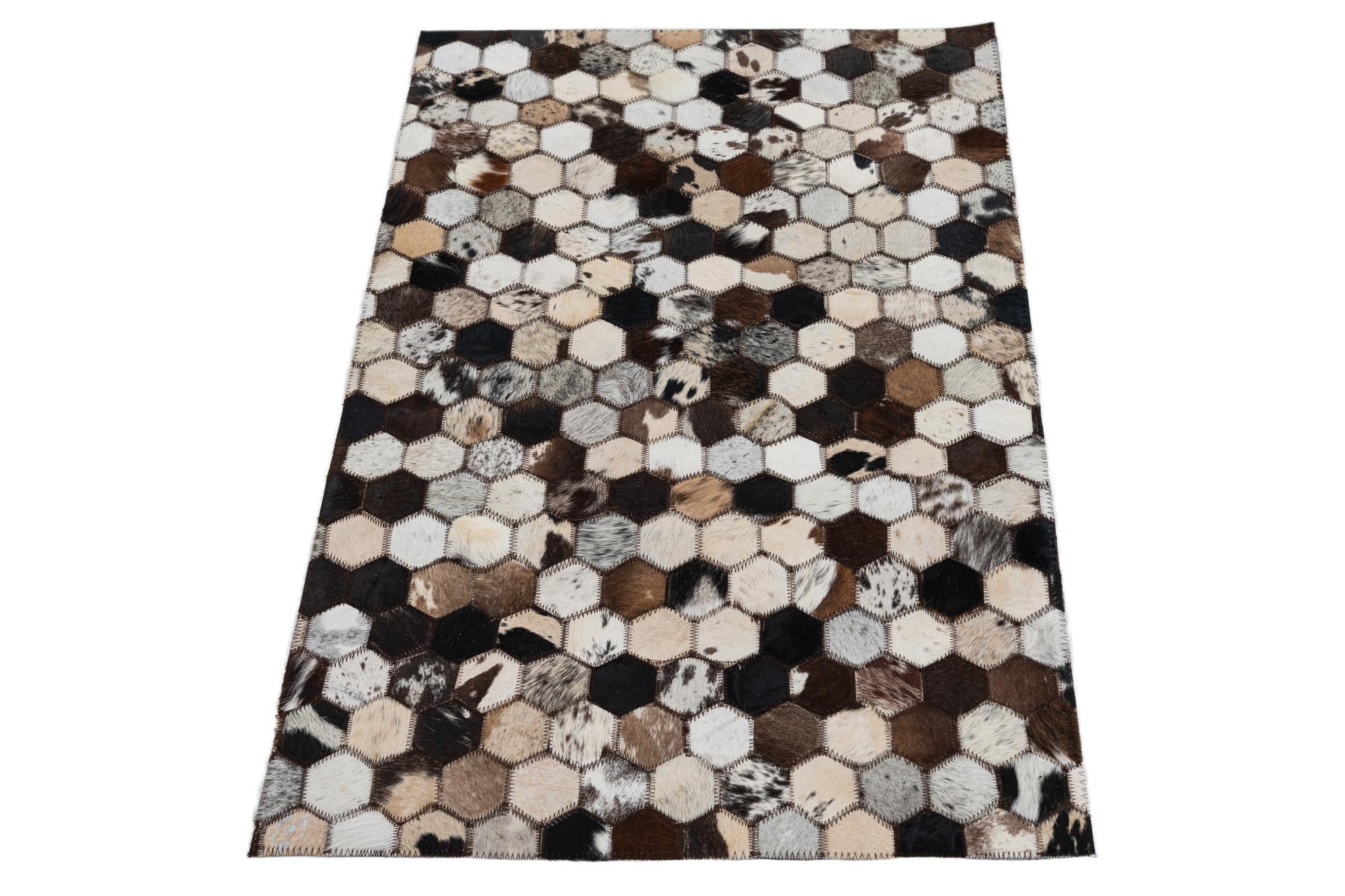 2' x 3' Cowhide Leather Rug