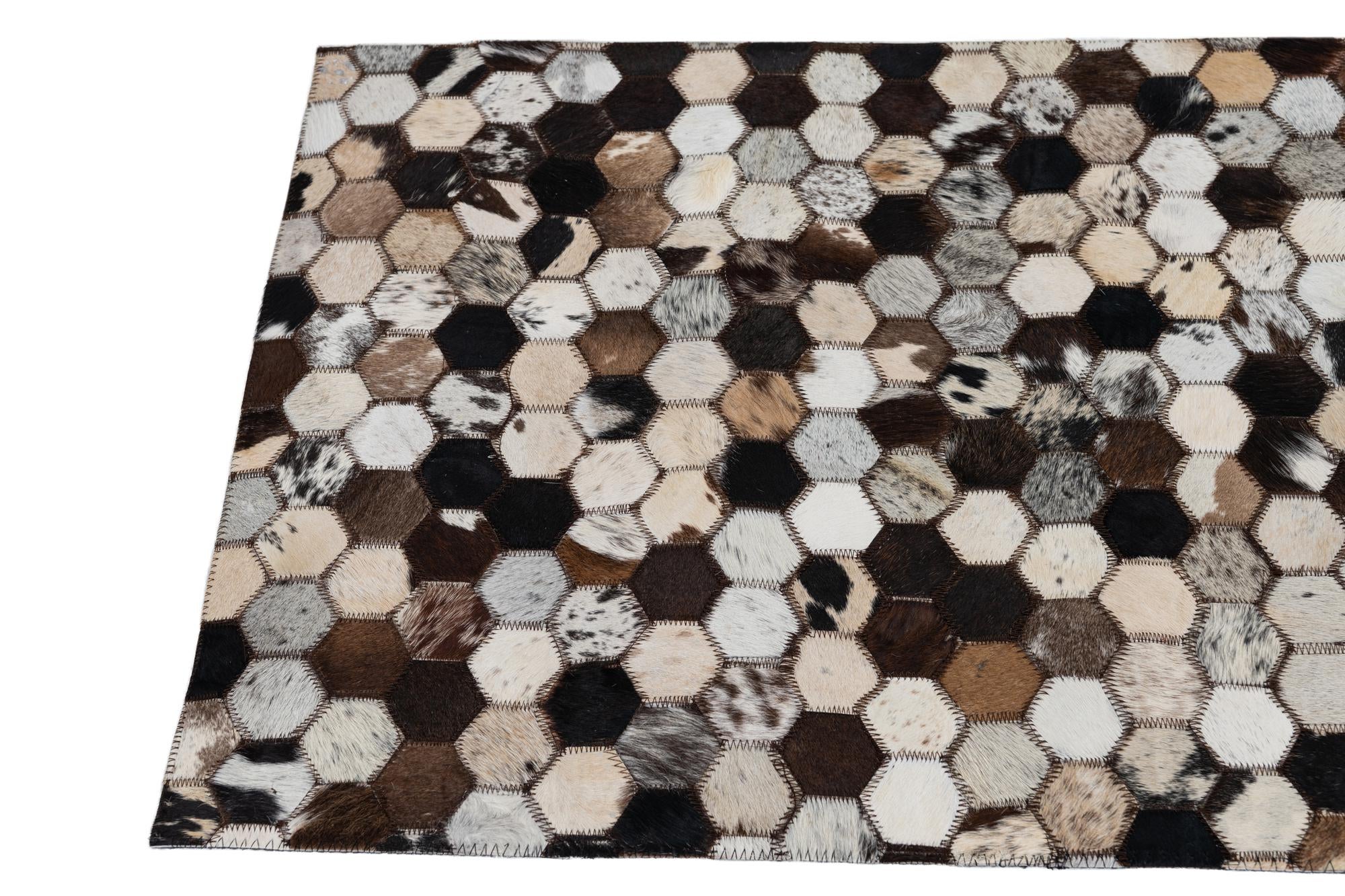 2' x 3' Cowhide Leather Rug