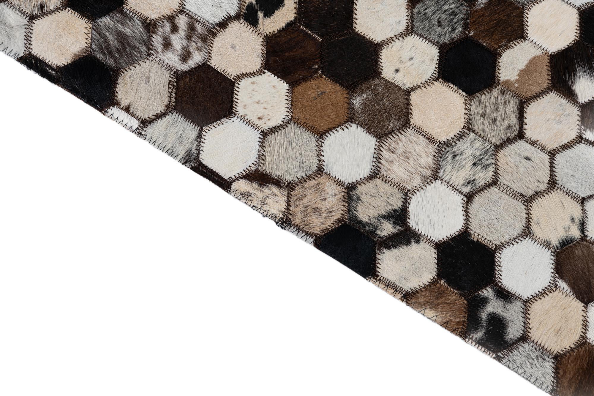 2' x 3' Cowhide Leather Rug