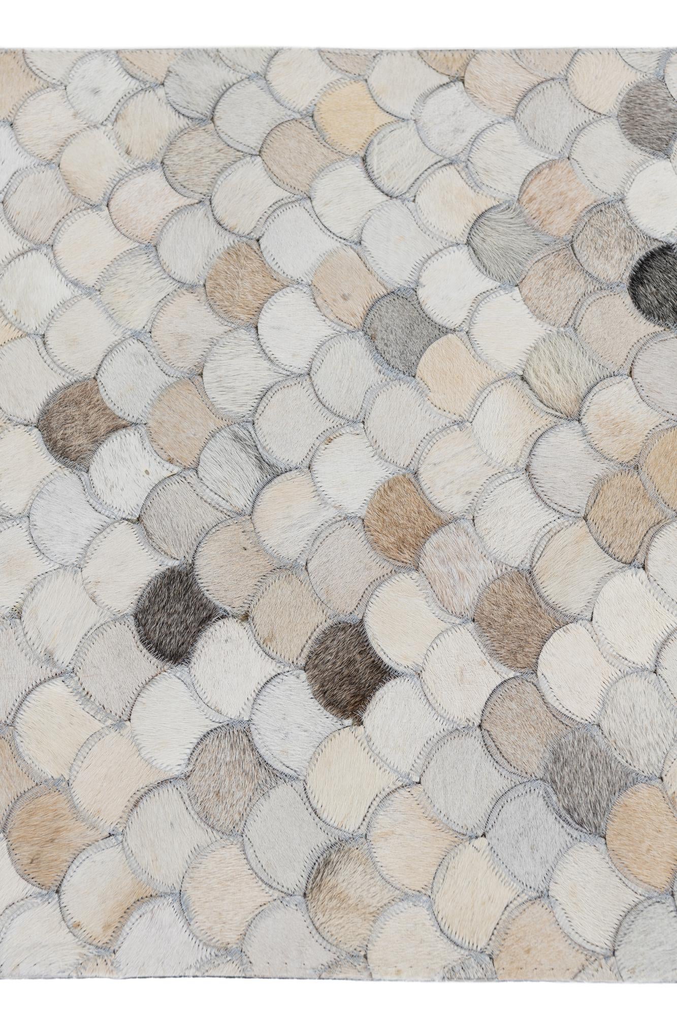 2' x 3' 1 Cowhide Leather Rug