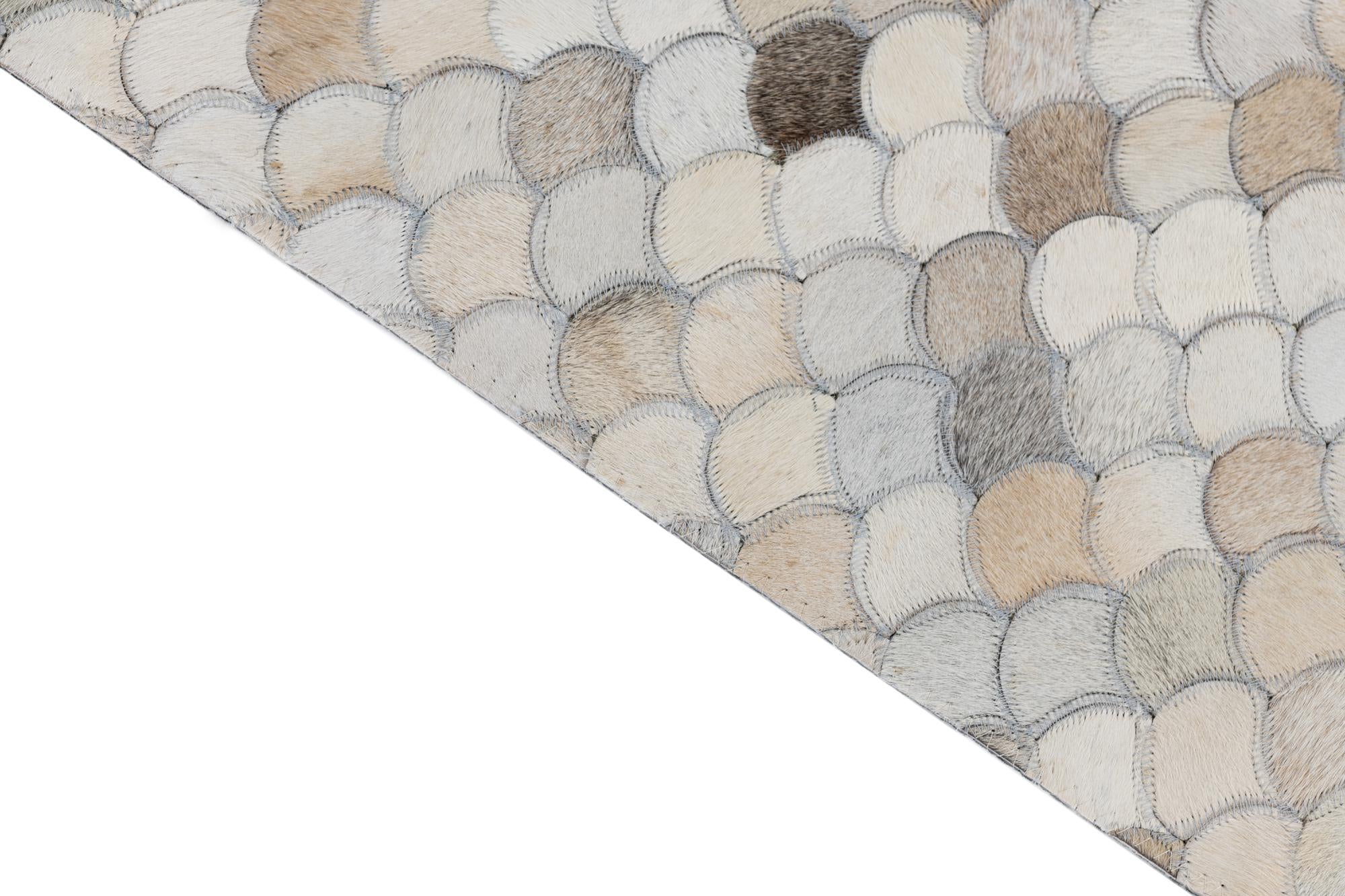 2' x 3' 1 Cowhide Leather Rug