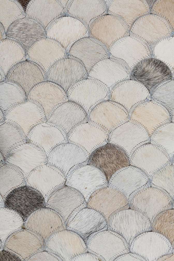 2' x 3' 1 Cowhide Leather Rug