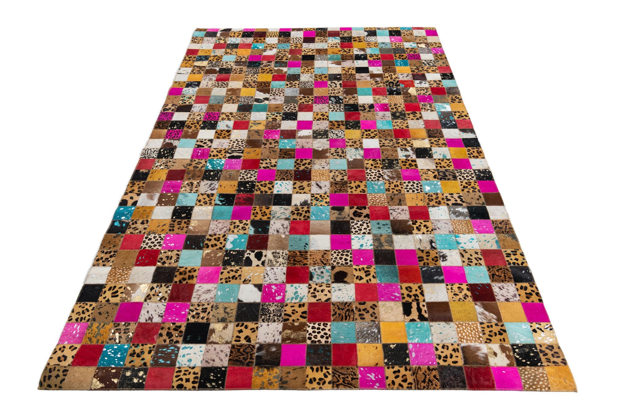 5' x 8' Cowhide Leather Rug