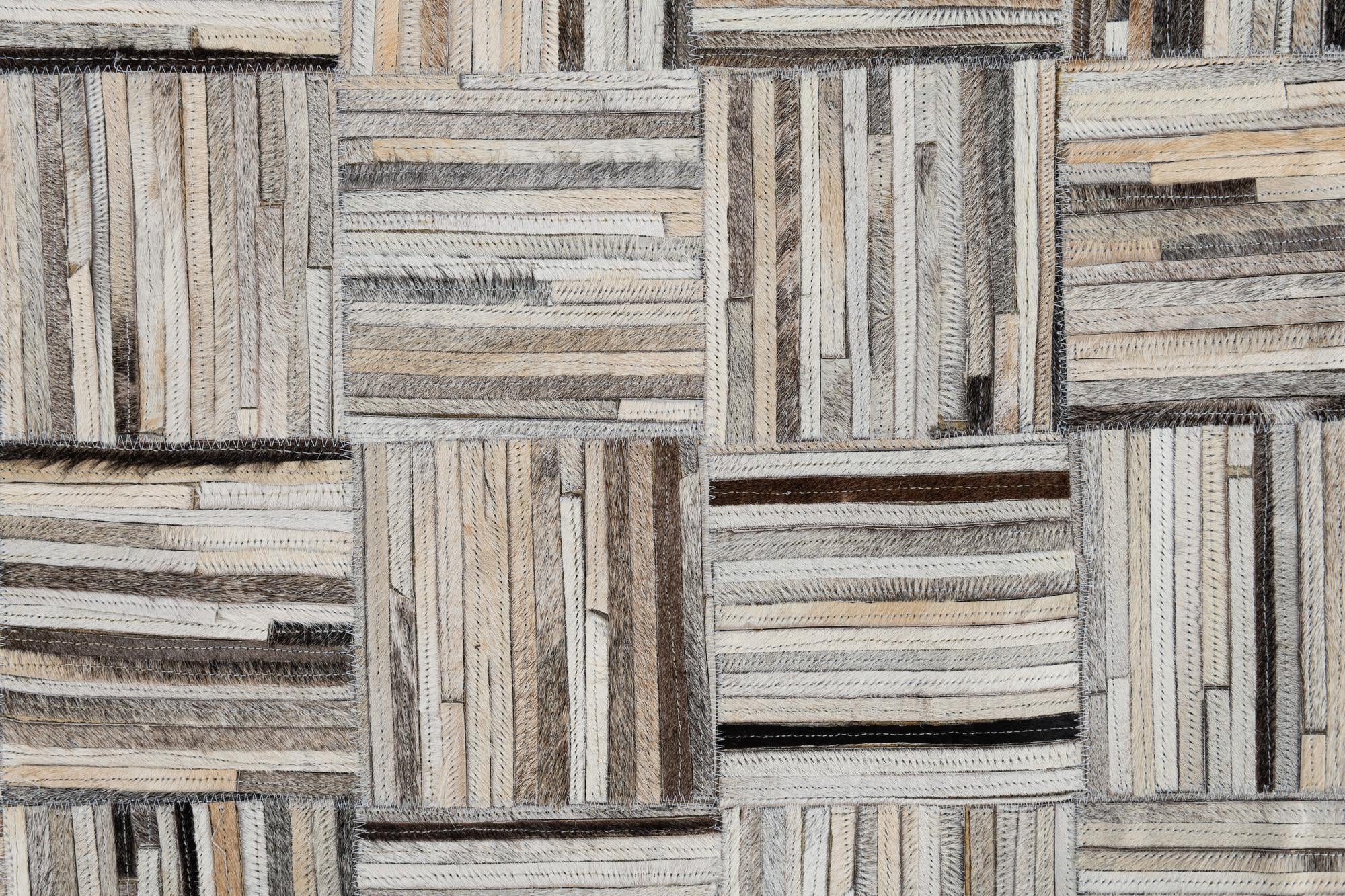 4' 10 x 7' 9 Cowhide Leather Rug