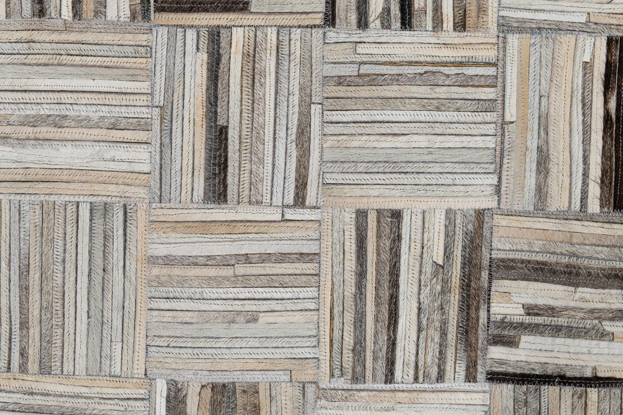 4' 10 x 7' 9 Cowhide Leather Rug