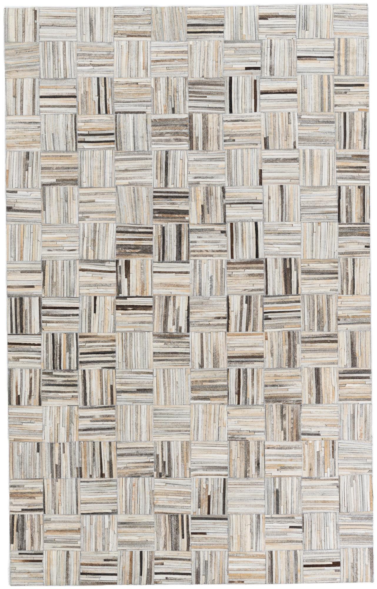 4' 10 x 7' 9 Cowhide Leather Rug