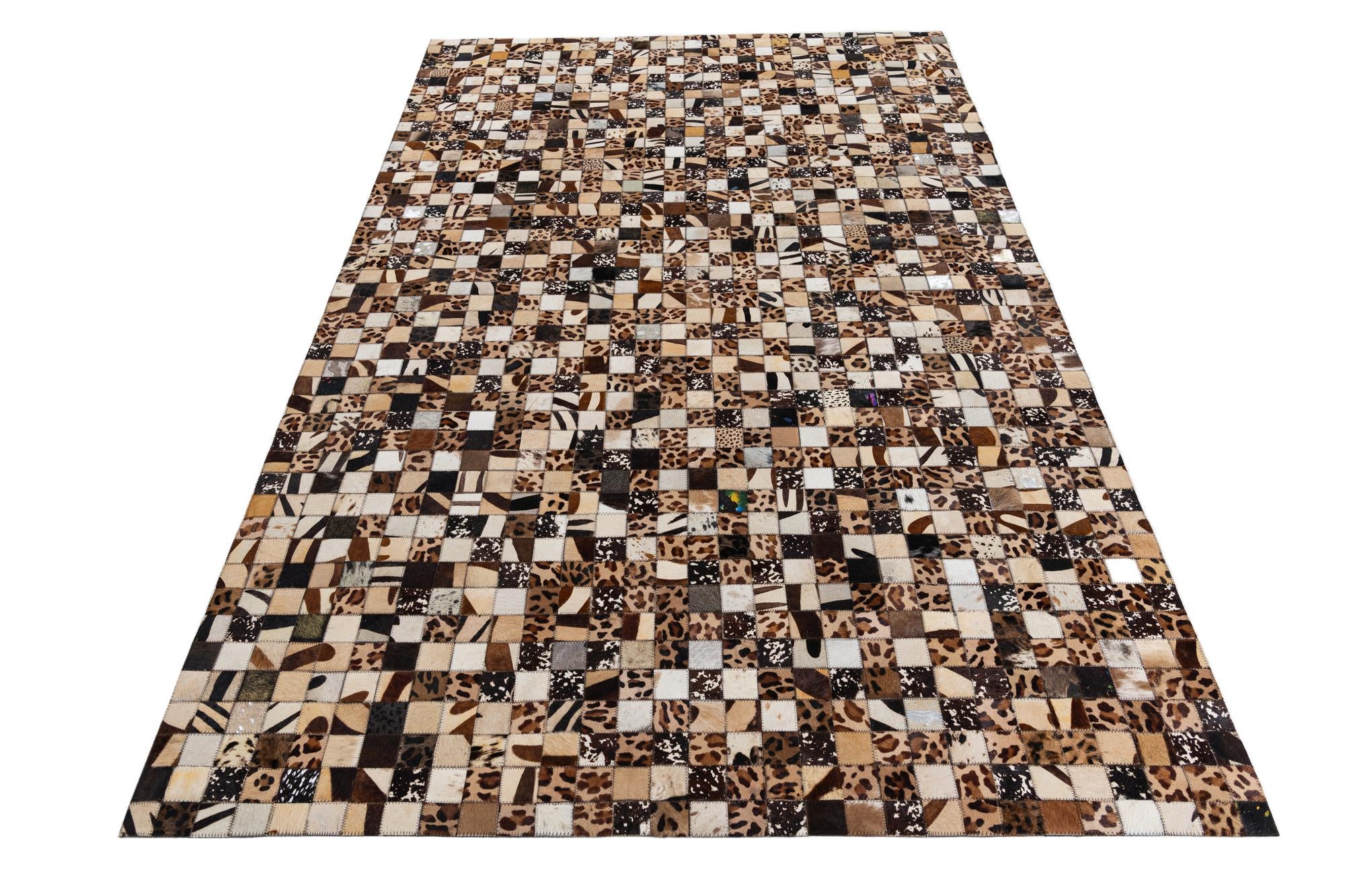 5' 1 x 8' 1 Cowhide Leather Rug
