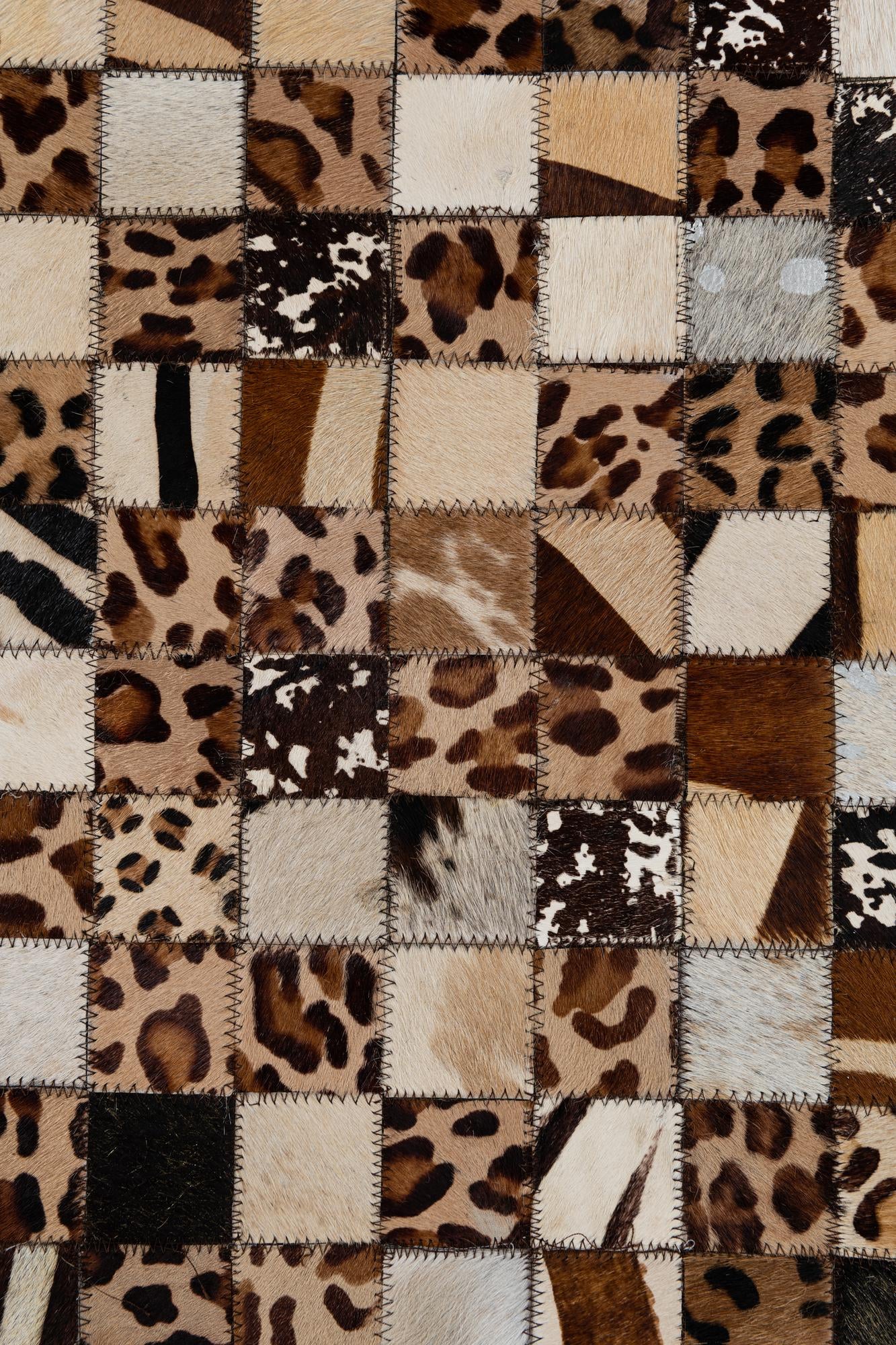 5' 1 x 8' 1 Cowhide Leather Rug