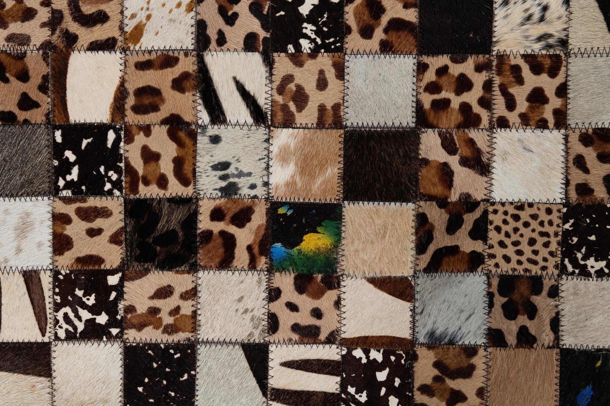5' 1 x 8' 1 Cowhide Leather Rug