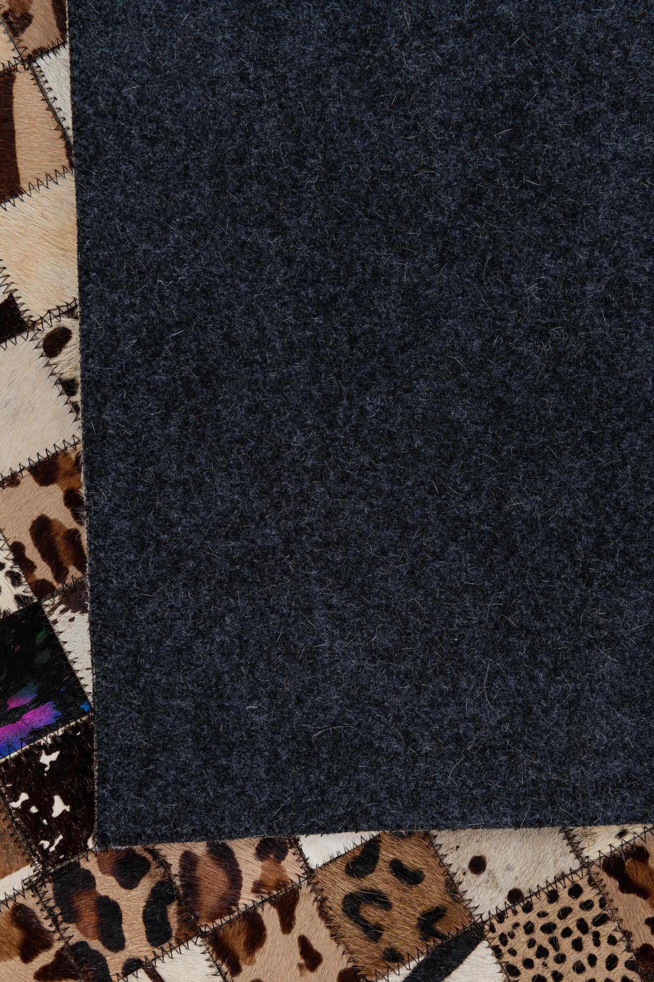 5' 1 x 8' 1 Cowhide Leather Rug