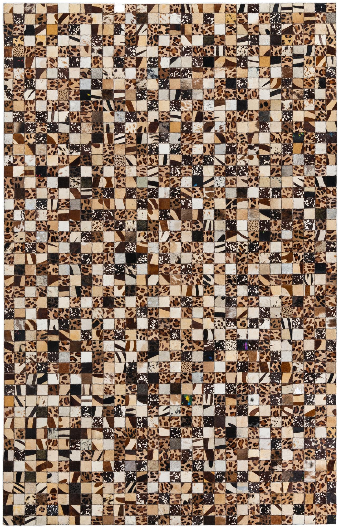 5' 1 x 8' 1 Cowhide Leather Rug