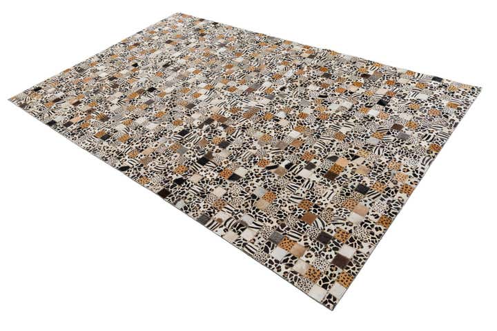 5' 1 x 8' Cowhide Leather Rug