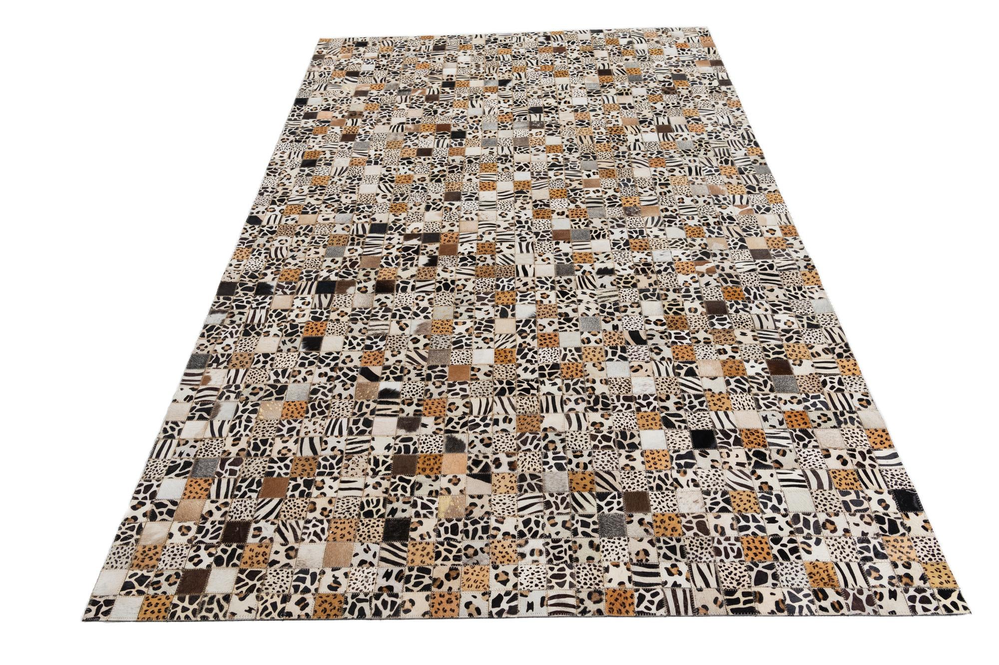5' 1 x 8' Cowhide Leather Rug