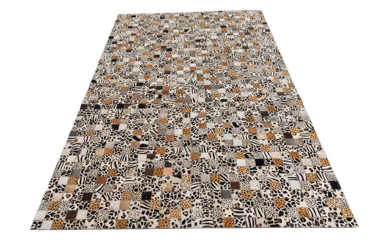 Detail image of 5' 1 x 8' Cowhide Leather Rug